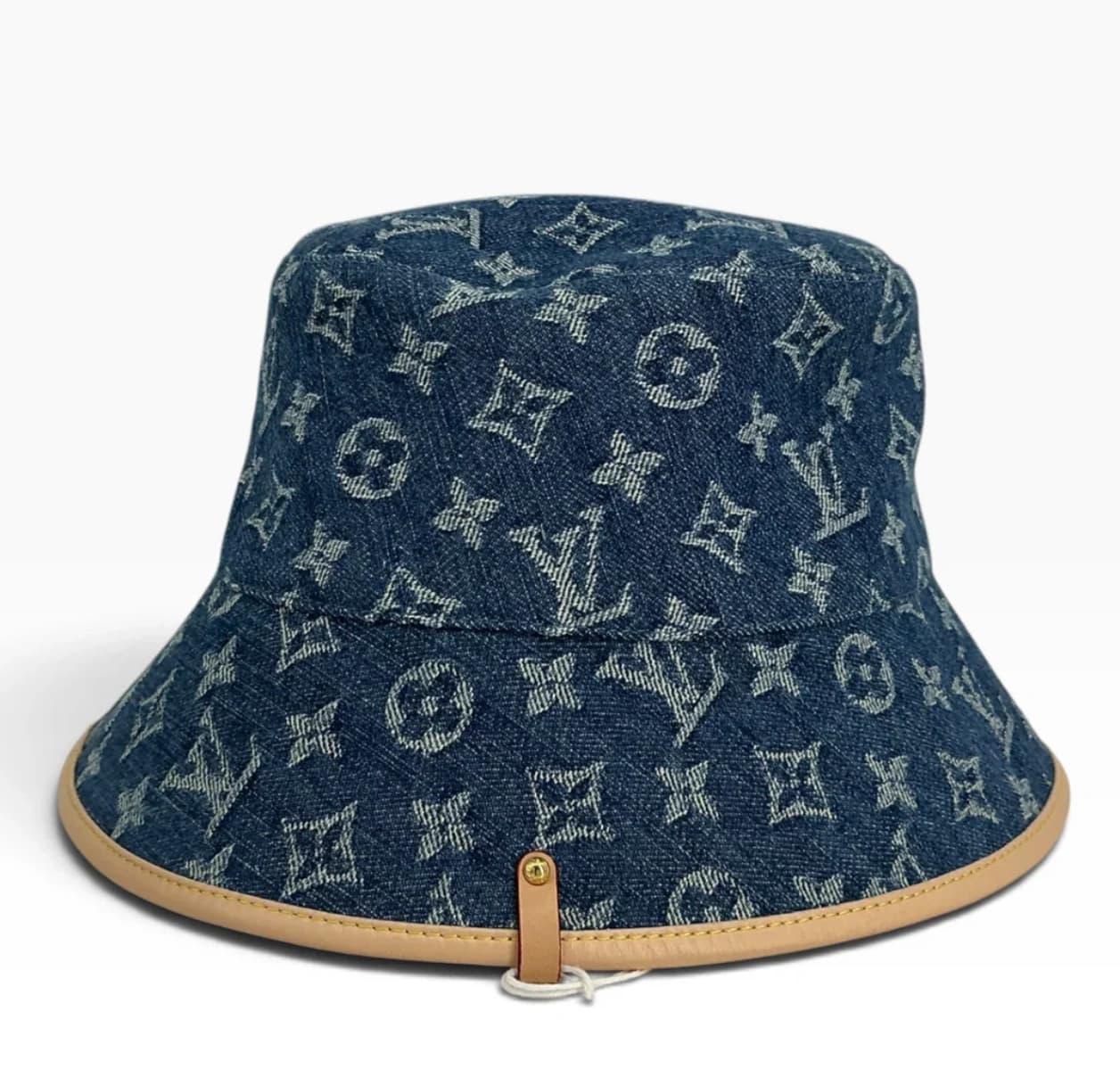 A denim Louis Vuitton bucket hat